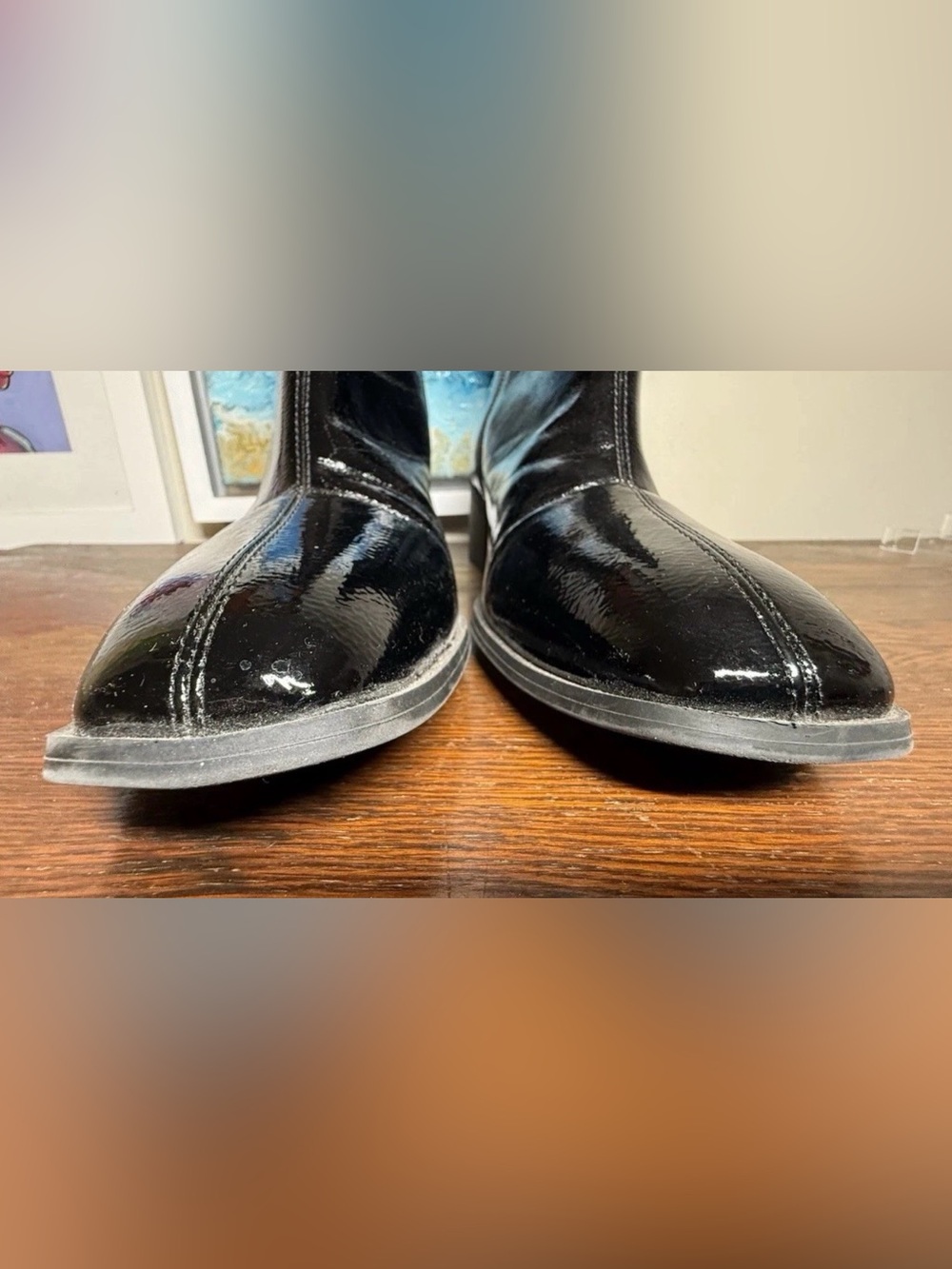 Vintage Worthington “Noya” Women’s Black Patent Leather Ankle Boots - Picture 9 of 15